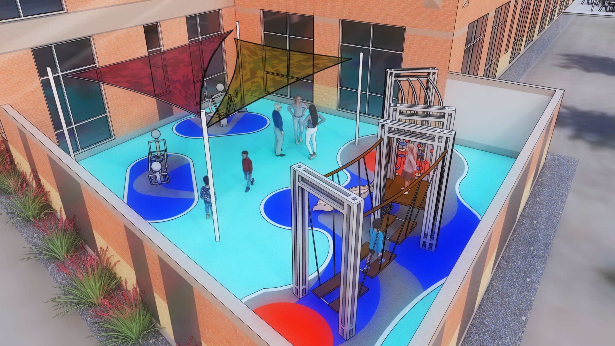 Family Nuturing Center-rendering looking North at Entry