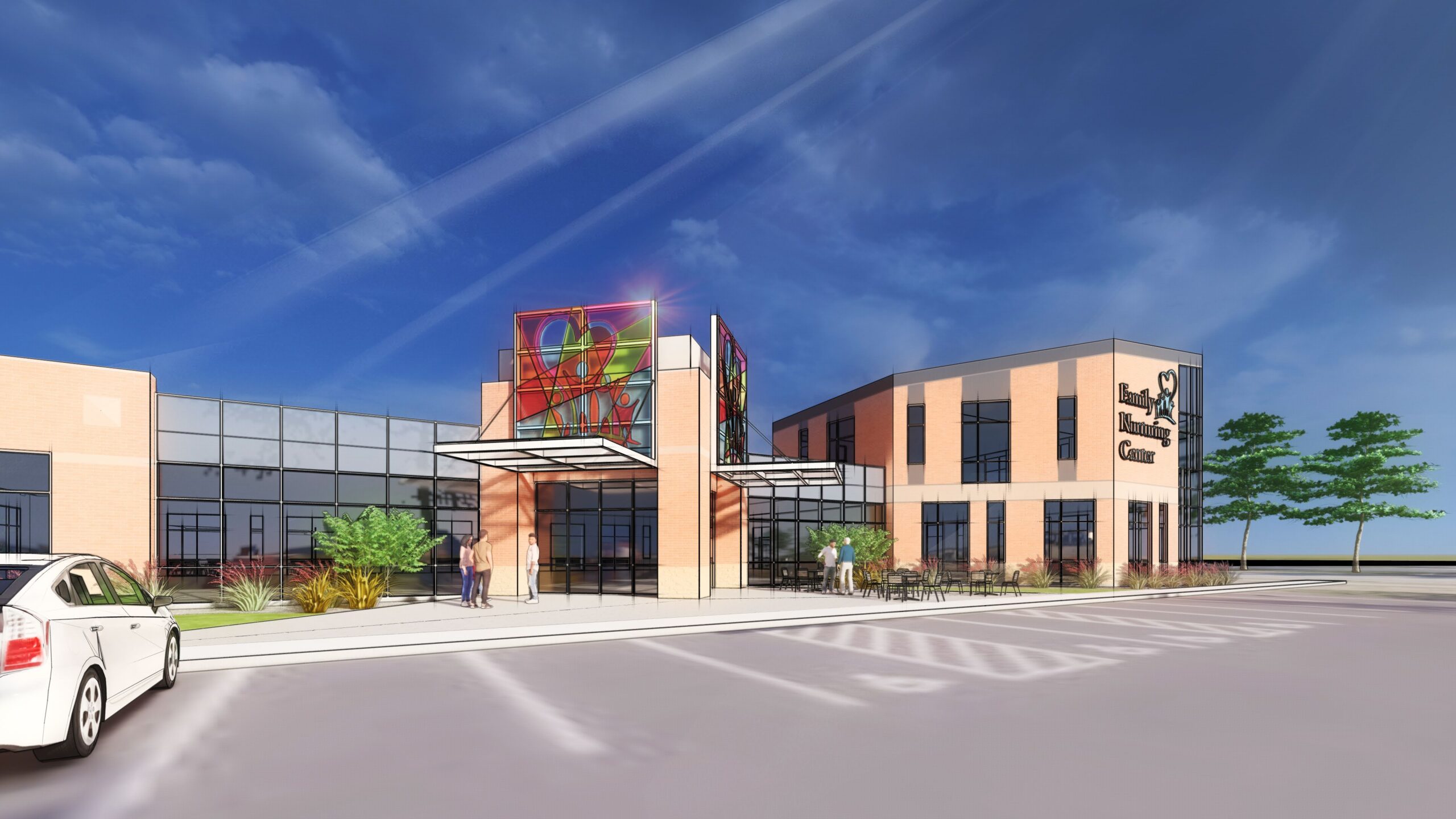 Family Nuturing Center-rendering view at Rear looking West